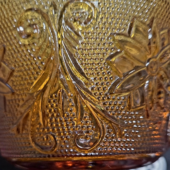 Tiara Amber Glass Pedestal Cup - Picture 5 of 5